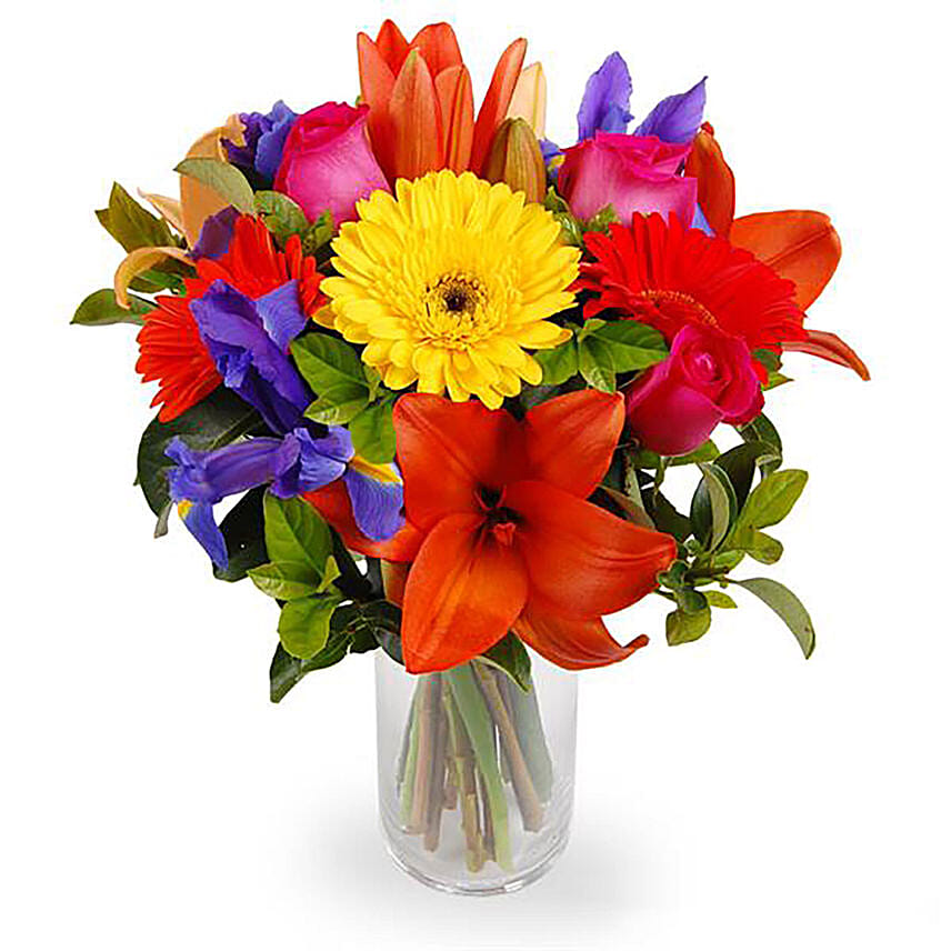 Bright Mixed Flowers Bouquet: Send Gifts To Australia