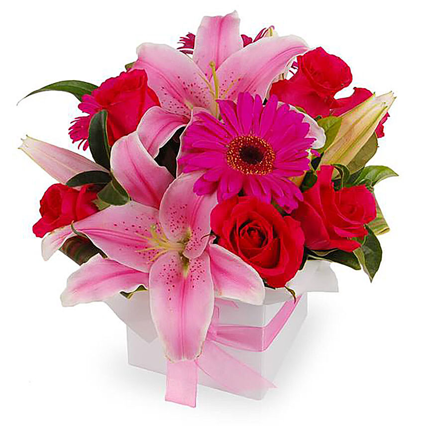 Pink Flowers Box Arrangement: Gift Delivery in Australia