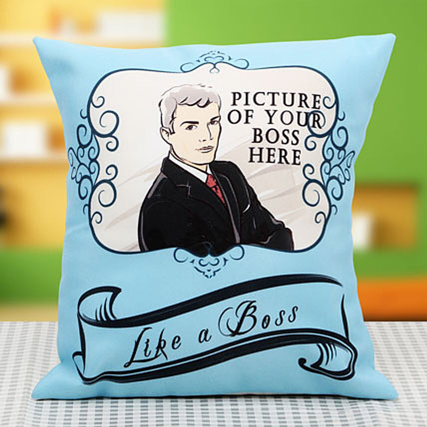 Like A Boss Personalised Cushion: Boss Day Gift Ideas