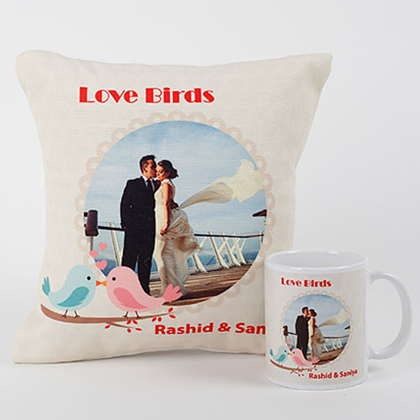 Love Birds Personalized Combo: Personalised Wedding Gifts