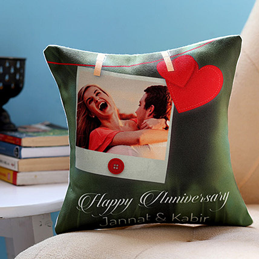 Personalised Anniversary Heart Cushion: Customized Cushions