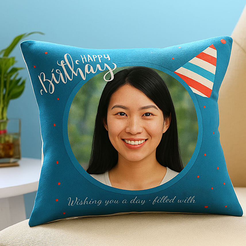 Personalised Birthday Cap Cushion: Customized Gifts