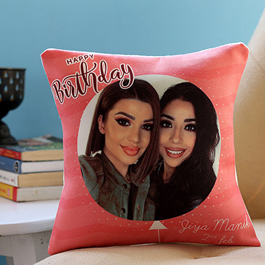 Personalised Pink Birthday Cushion: Unusual Gifts