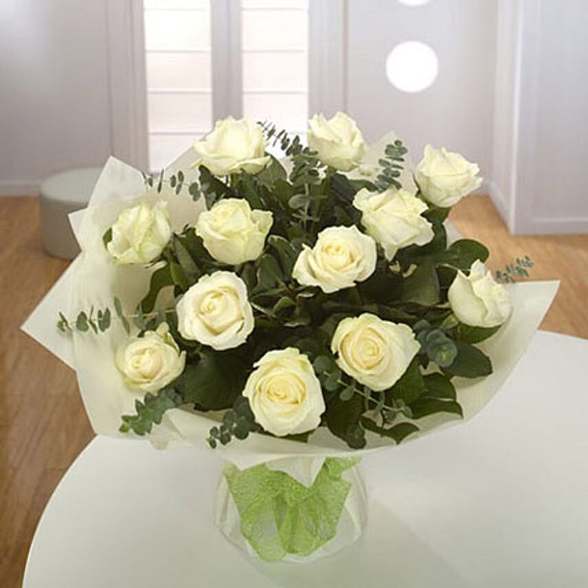 White Roses Bouquet: Sympathy and Condolence Flowers