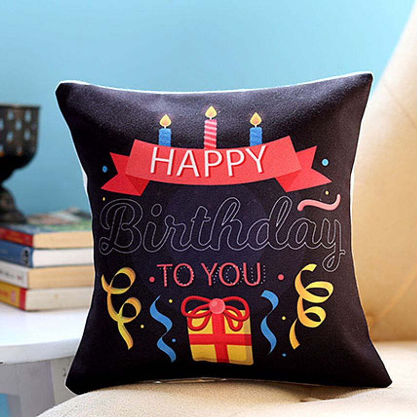 Birthday Candles and Gift Cushion: One Hour Gifts Delivery - Order Before 10 PM