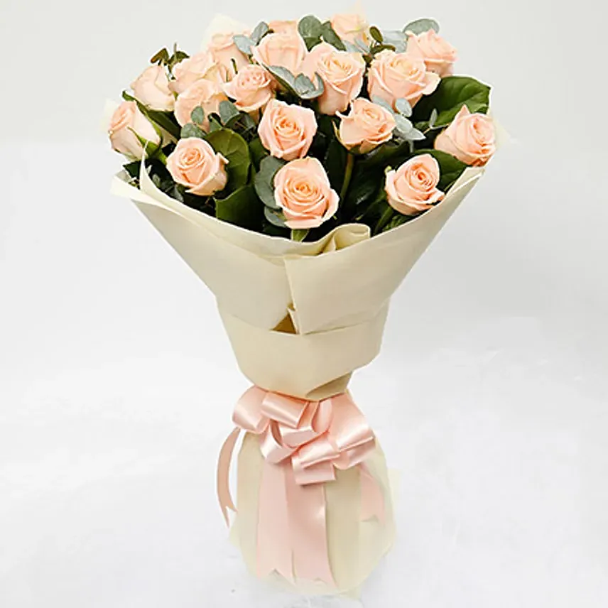 Peach Love 20 Roses Bouquet: Miss You Flowers