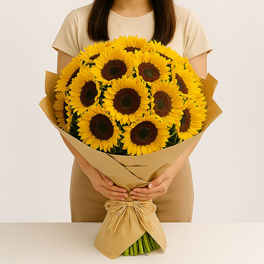 Sunny Hill 20 Sunflowers Bouquet: I Miss U Flowers