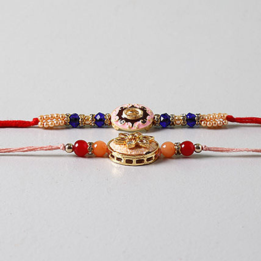Embellished Beads Rakhis Set Of 2: Set Of-2 Rakhi