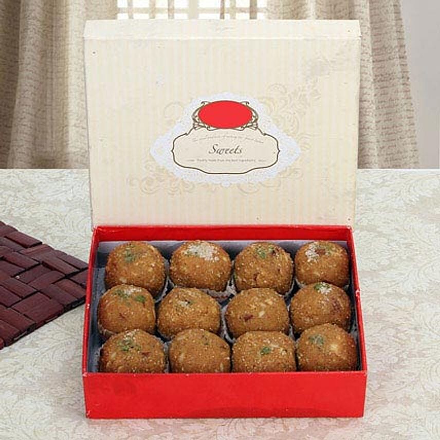 Box of Dry Fruit Besan Laddoo: Ganesh Chaturthi Gifts