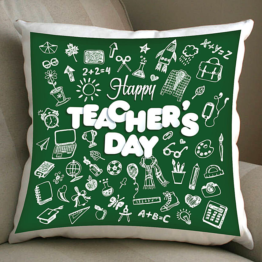 Happy Teachers Day Cushion: Customised Gifts For Teachers Day 