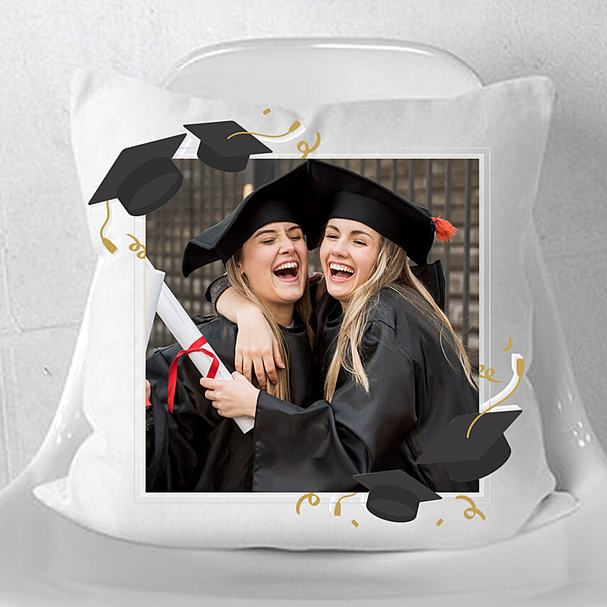 Graduation Special White Personalised Cushion: 