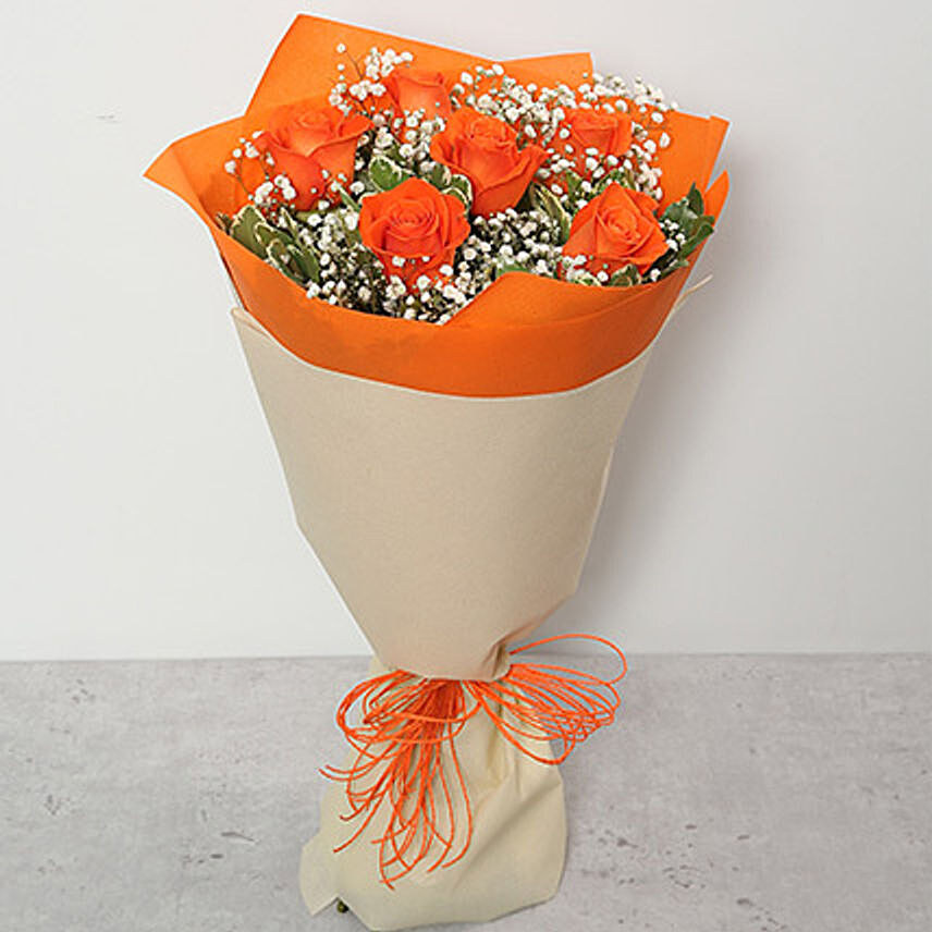 Bouquet Of Orange Roses: Chinese New Year Flowers