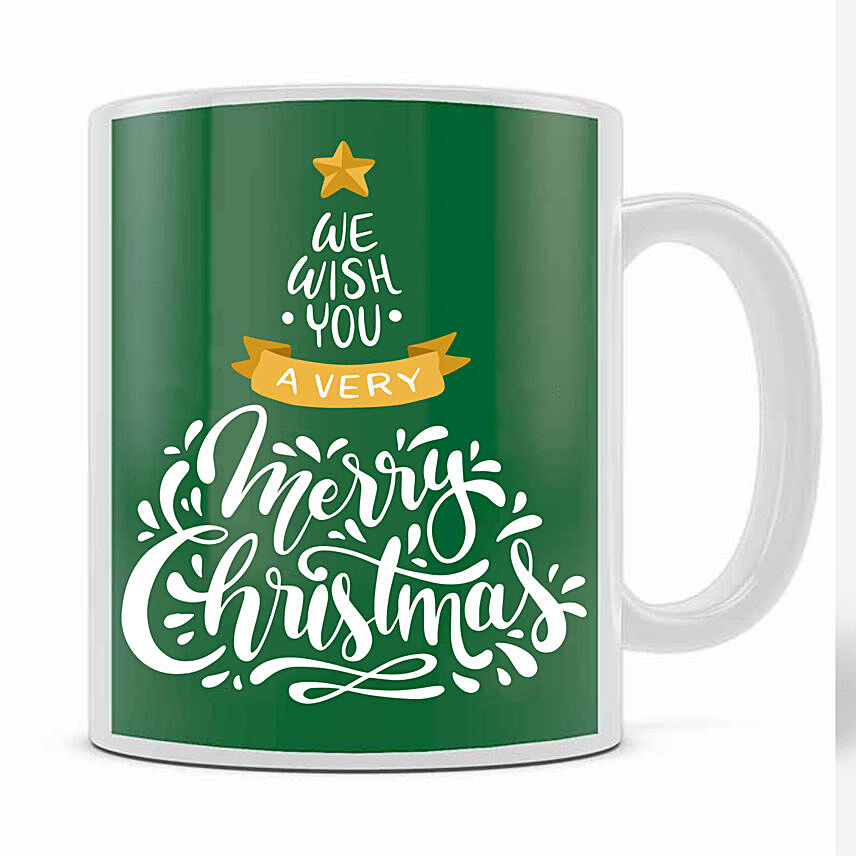 Xmas Greetings Green Mug: Christmas Mugs