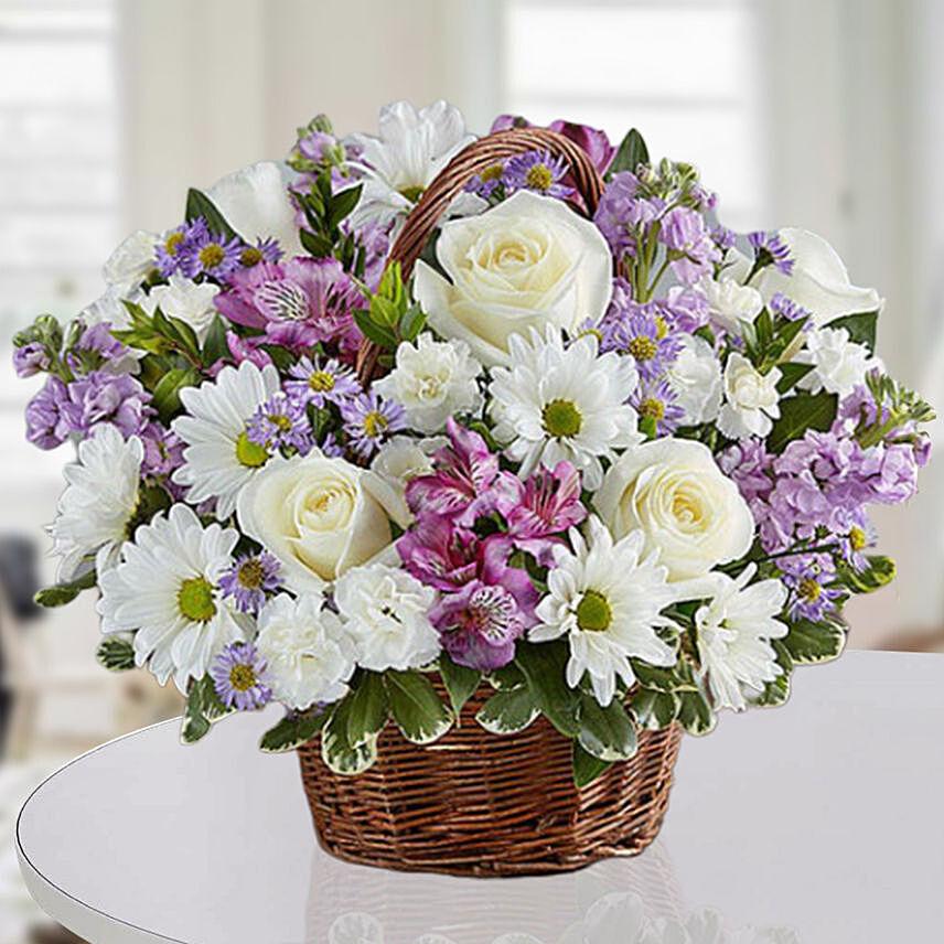 Basket Of Royal Flowers: Carnations Bouquets