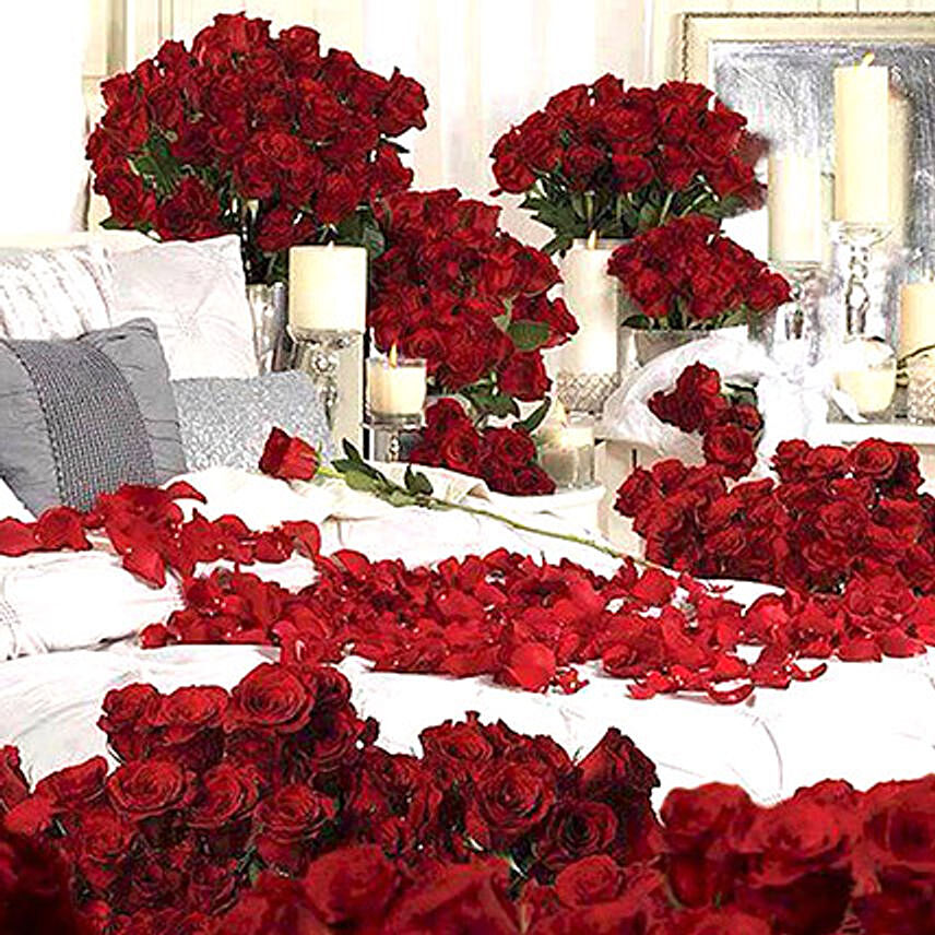 Dreamy 300 Red Roses and Candle Decor: Experiential Gifts