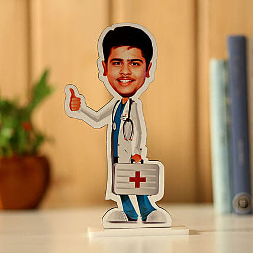 Personalised Male Doctor Caricature: Personalised Gifts For Dad