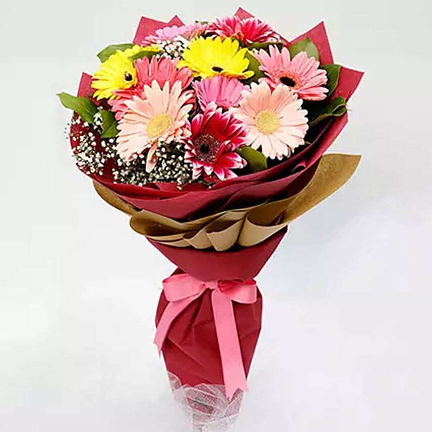 10 Gerbera Flowers Bouquet: Miss You Flowers