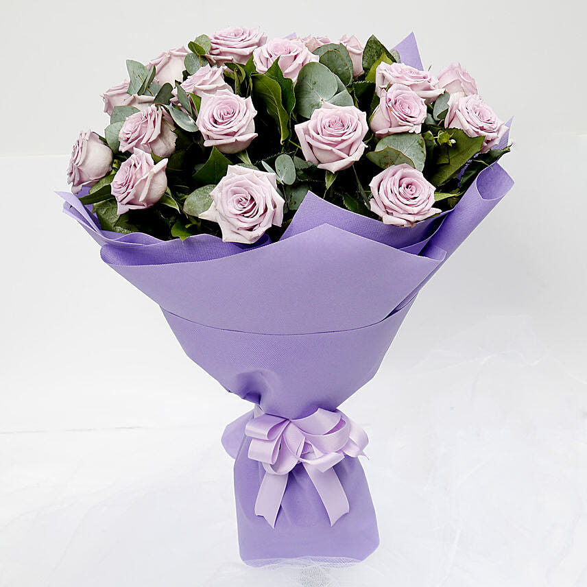 Eternal 20 Purple Roses Bouquet: Women's Day Gifts