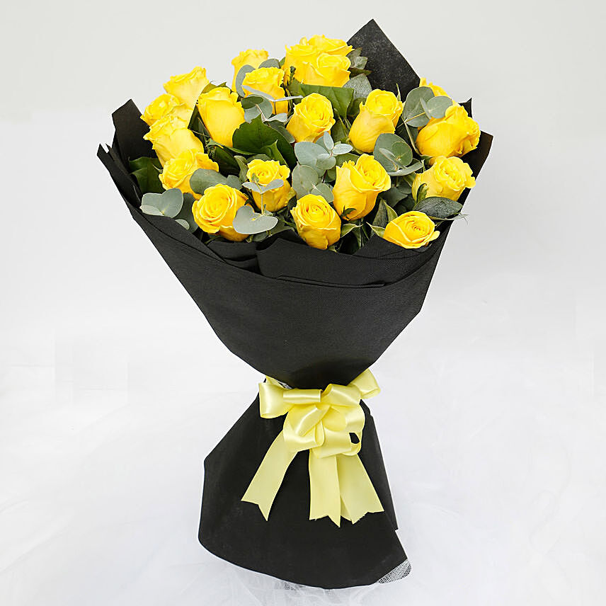 Sunshine 20 Yellow Roses Bouquet: For Parents