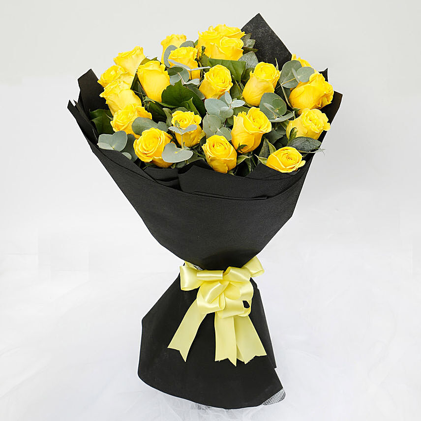 Sunshine 20 Yellow Roses Bouquet: Flowers For Mother