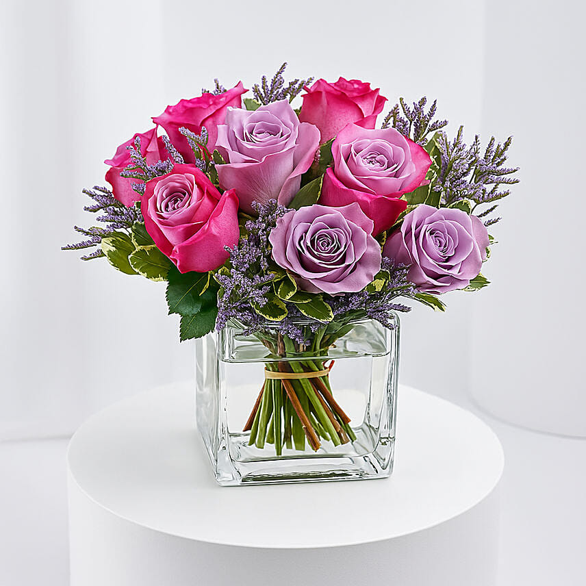 Vase Of Royal Purple Roses: Bedok Florist