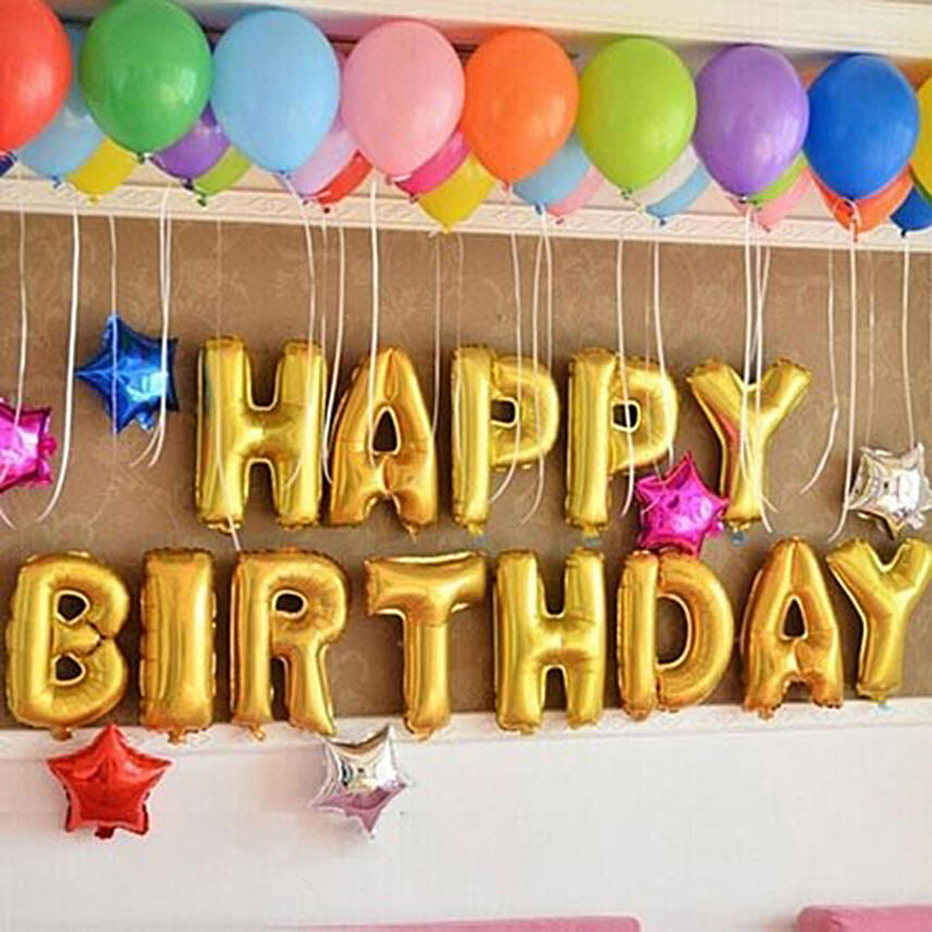 Happy Birthday Colourful Balloon Decor: Balloons Delivery Singapore