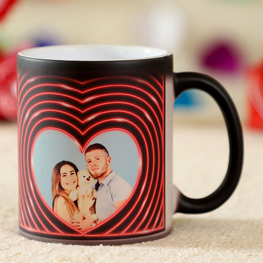 Personalised Heart Effect Magic Mug: Same Day Delivery Gifts - Order Before 10 PM