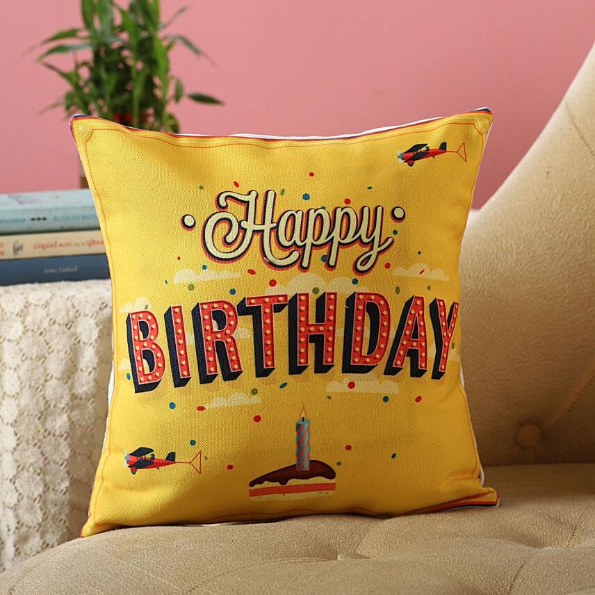 Happy Birthday Printed Cushion: Personalised Gifts Singapore