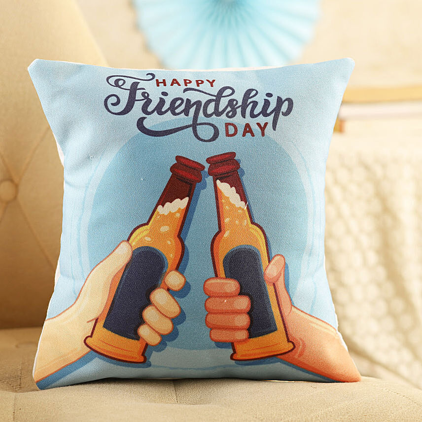 Cheers Friendship Day Cushion: International Friendship Day