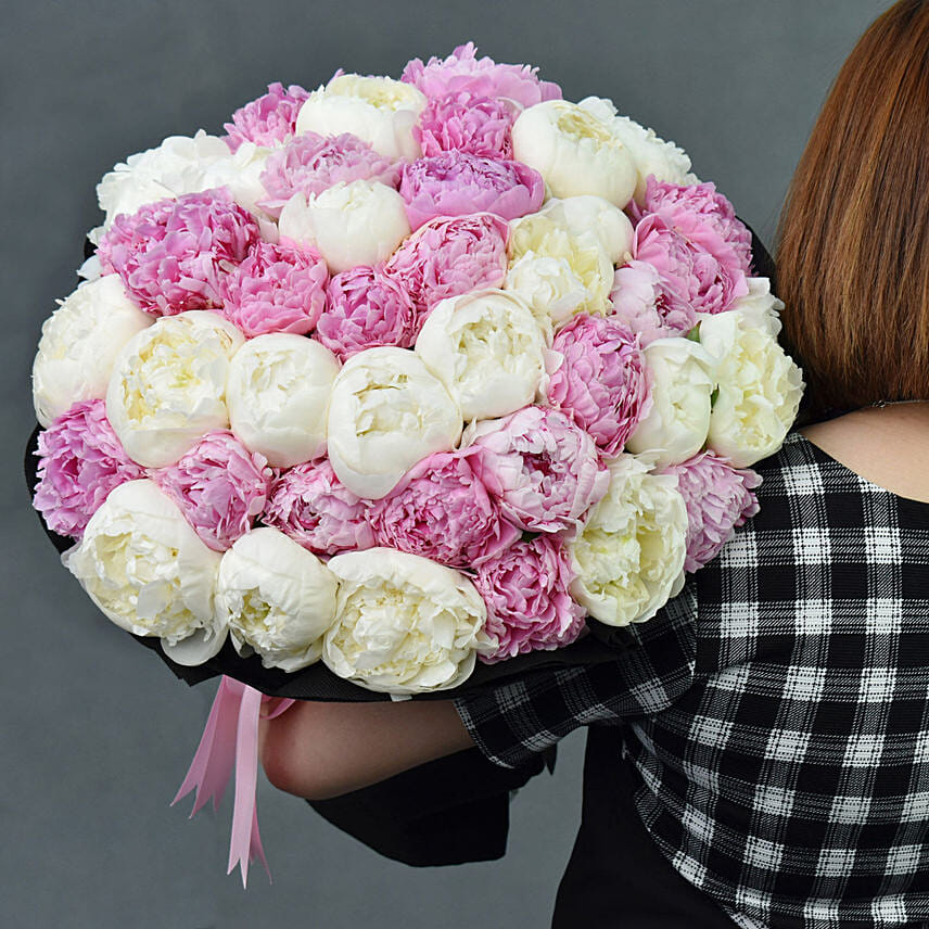 Mix Coloured Peonies Bouquet: Peonies Flowers