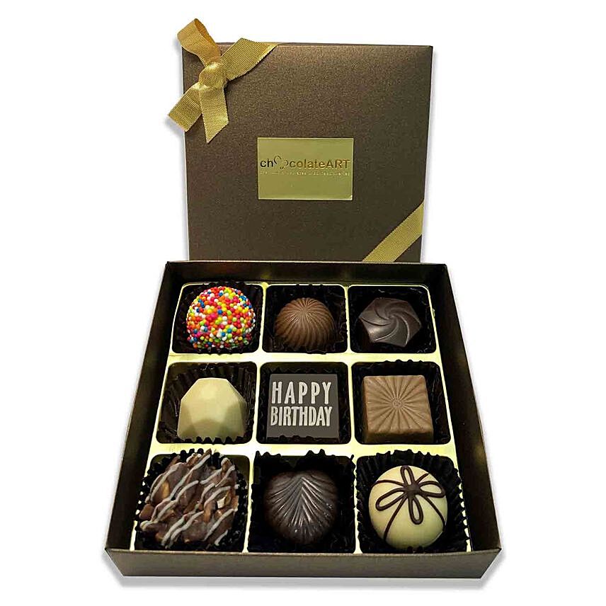Passionate Happy Birthday Chocolate Box- 9 Pcs: Birthday Chocolate Gifts