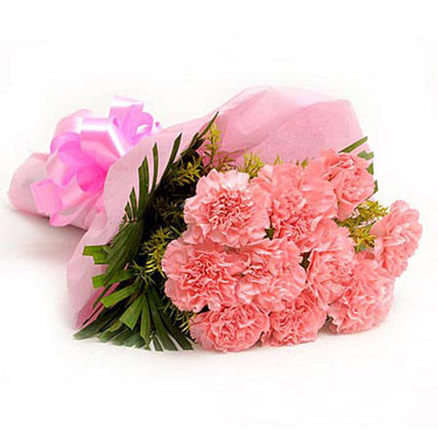 Pretty Pink Carnations Bouquet: Pink Flowers