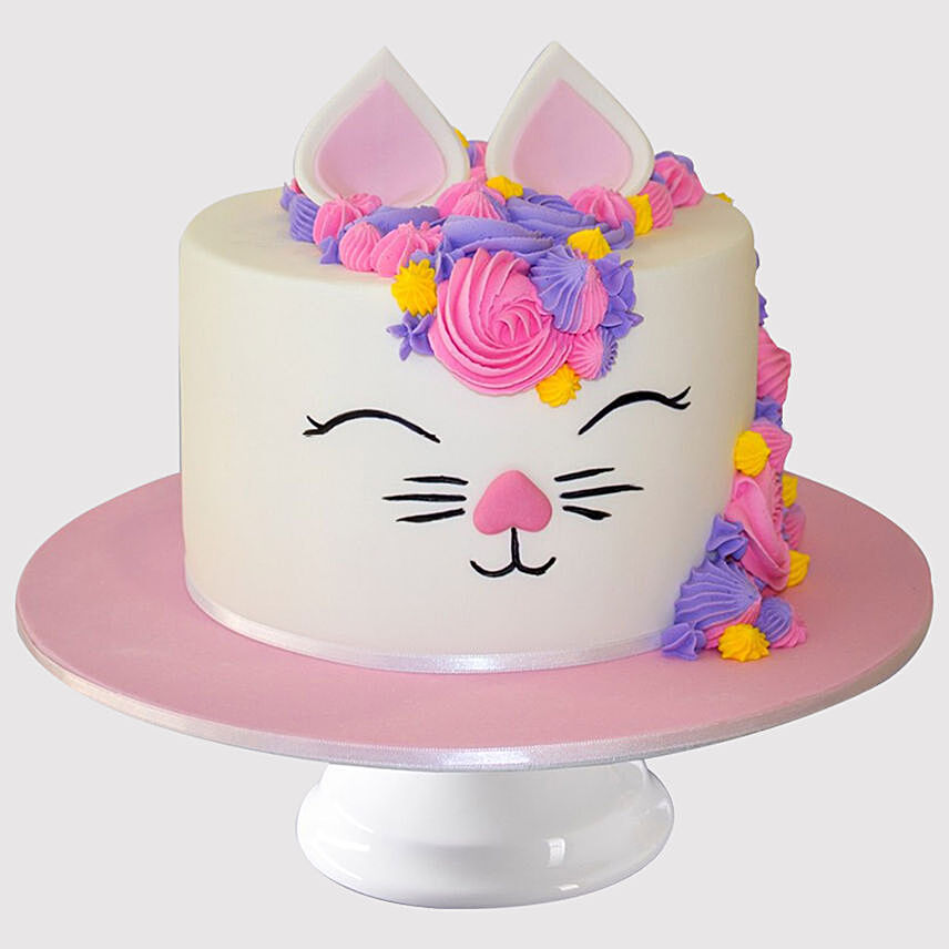 Adorable Bunny Cake: Cat Theme Cakes For Birthday