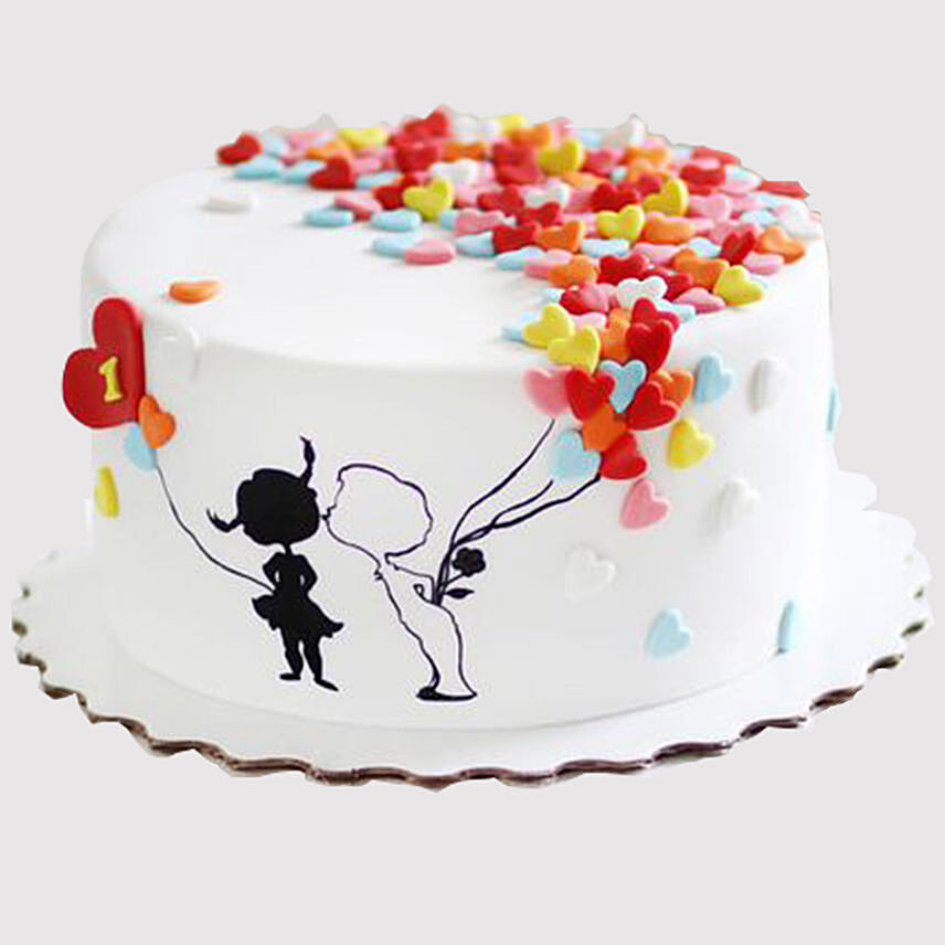 Colourful Engagement Cake: Charming Engagement Cakes
