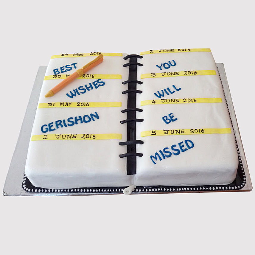 Farewell Notebook Cake: Farewell Gifts Singapore