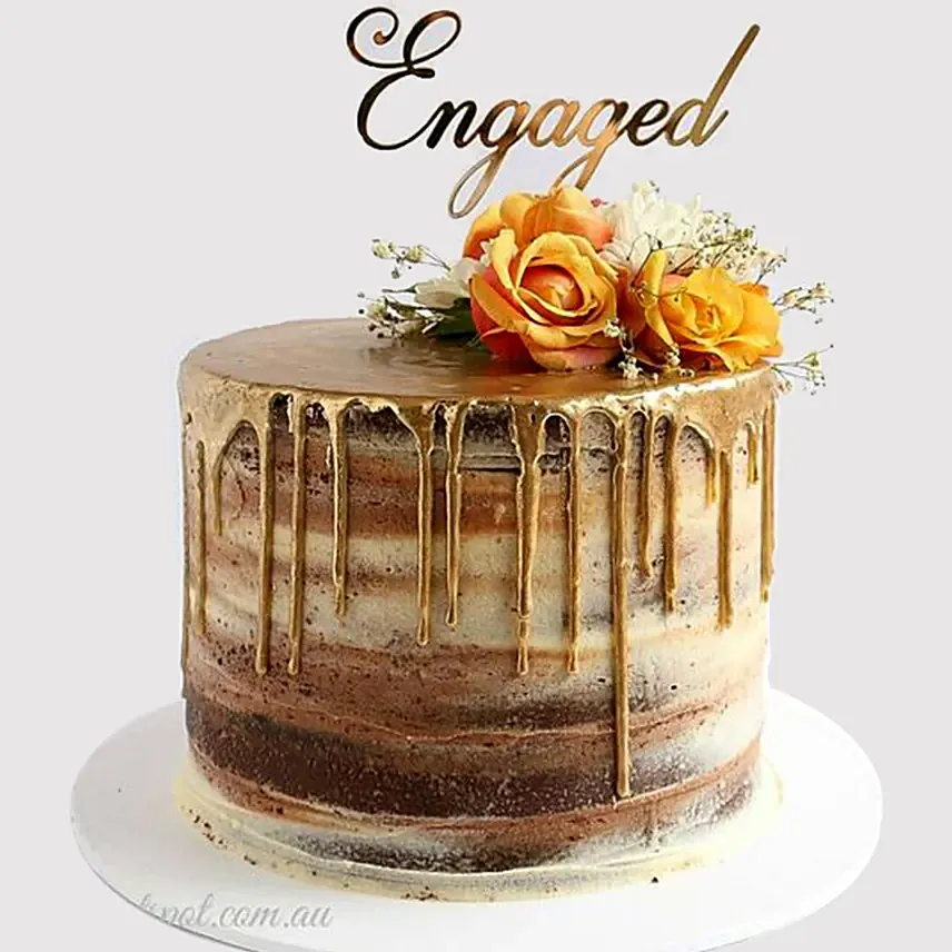 Floral Engagement Cake: Gift Delivery Singapore