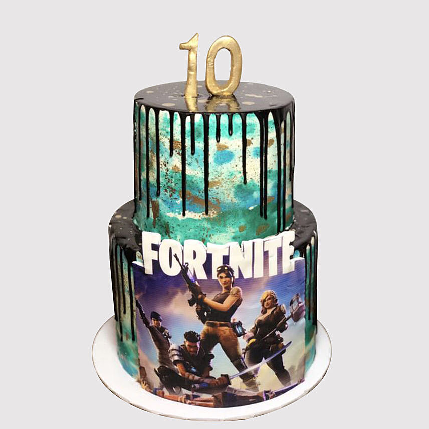 Fortnite Theme Cake: Milestone Number Cakes