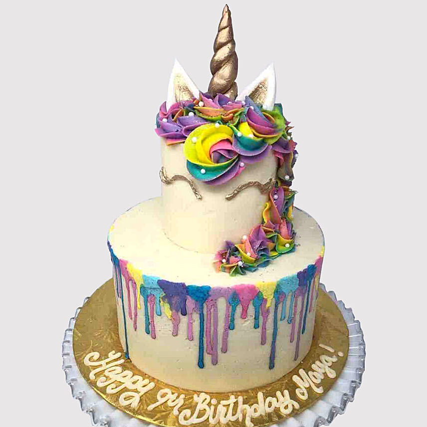 Layered Colourful Unicorn Cake: Unicorn Cakes