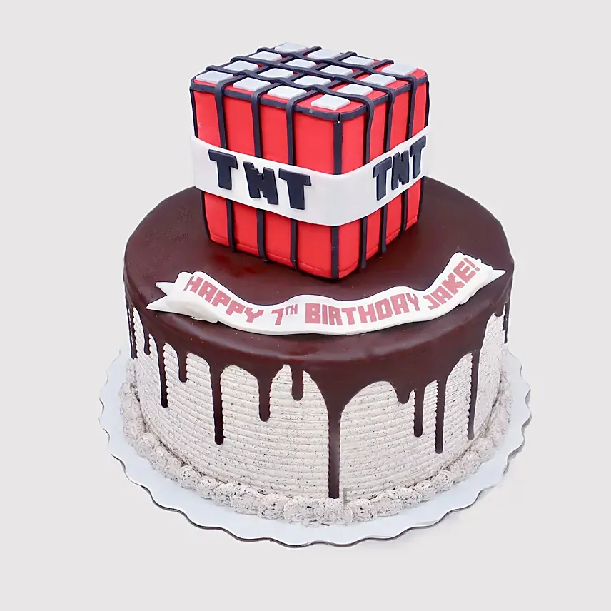 Minecraft TNT Birthday Cake: Kids Birthday Cake