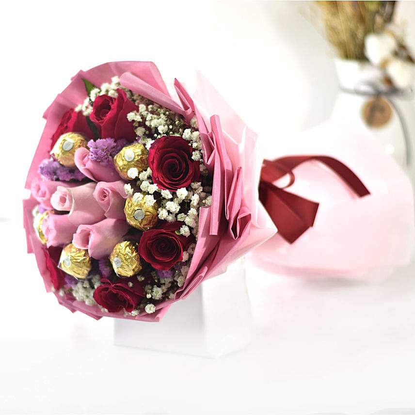 Simply Perfect Chocolatey Flower Bouquet: Ferrero Rocher Bouquets 