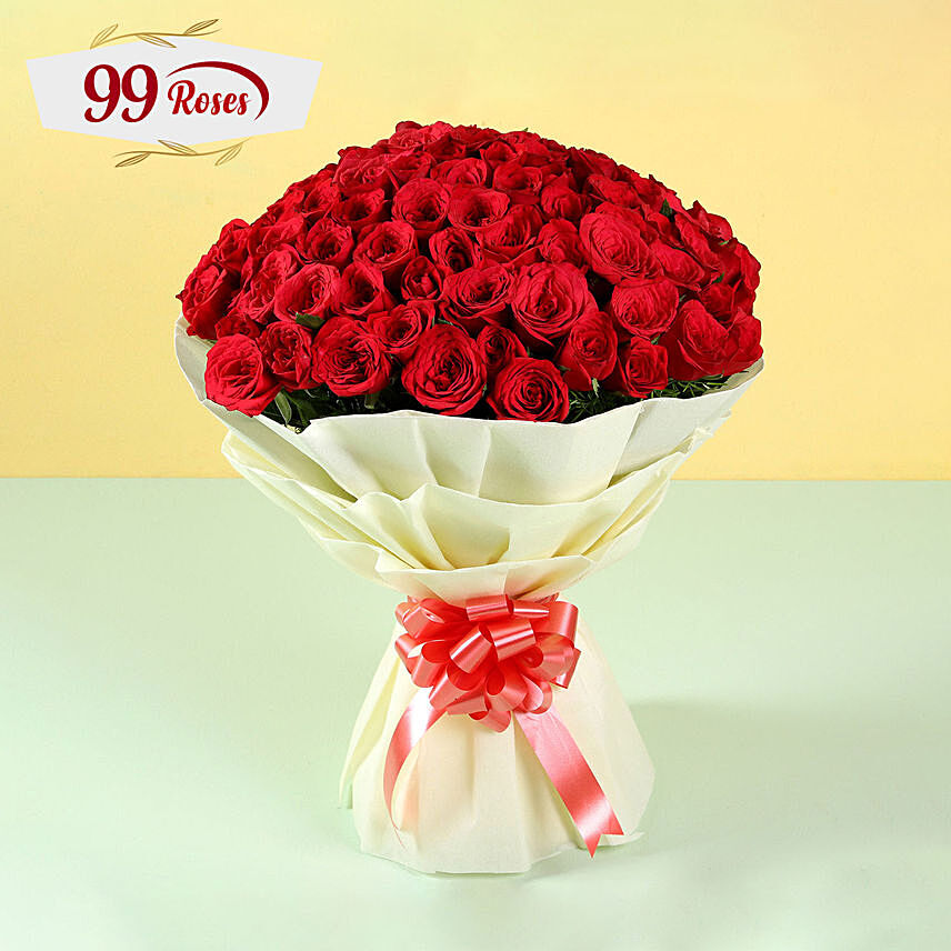 Elegent Bouquet of 99 Roses: 99 Roses Bouquet