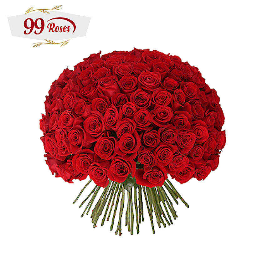 Vibrant Red Roses Bouquet: 99 Roses Bouquet
