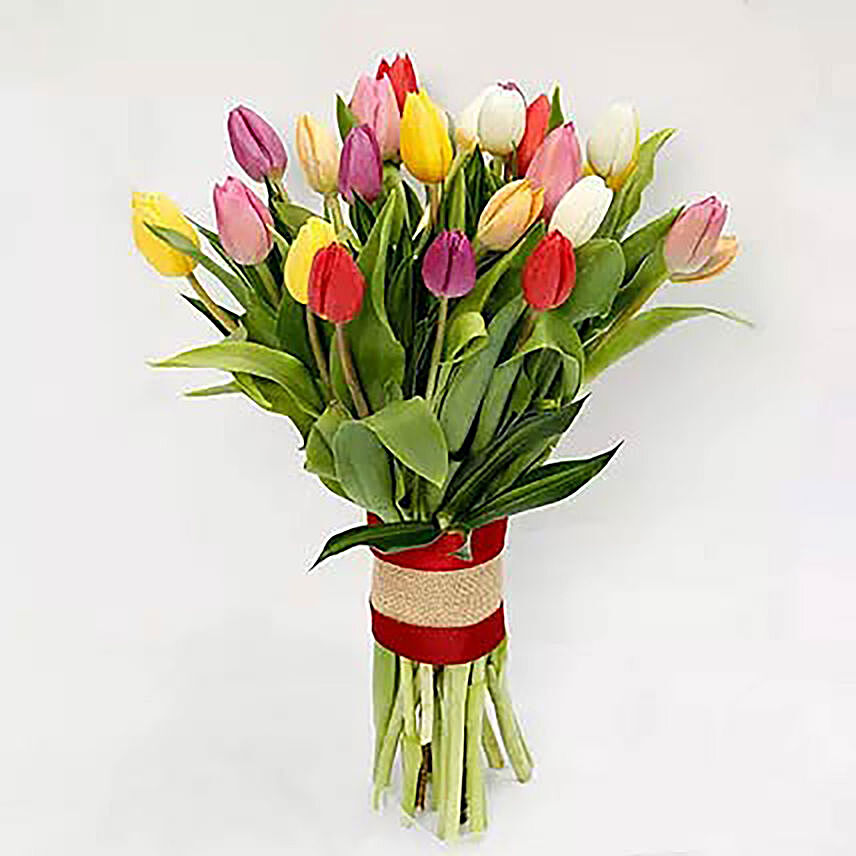 25 Vibrant Tulips Bunch: Birthday Gifts For Him