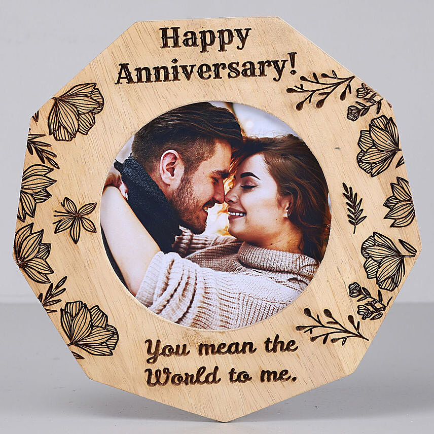 Romantic Anniversary One Personalised Wooden Frame: Personalised Photo Frames