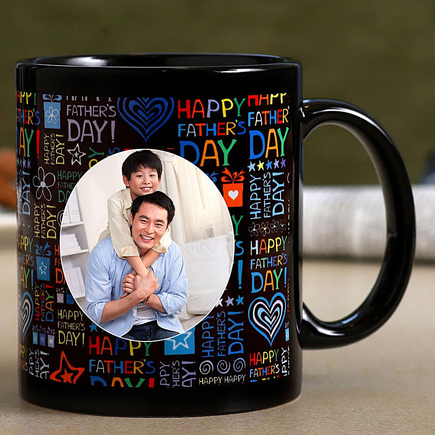 Black Personalised Mug For Fathers Day Wish: Fathers Day Gift Ideas