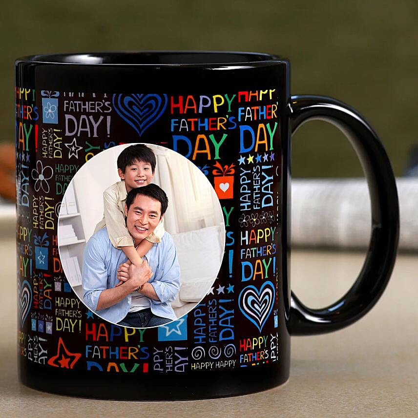 Black Personalised Mug For Fathers Day Wish: Father's Day Gifts