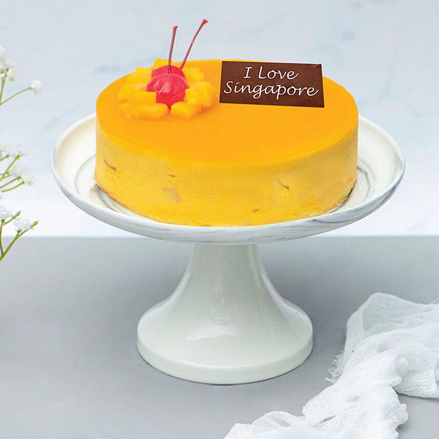 Tangy Mango Mousse Cake For National Day: National Day Theme Cakes