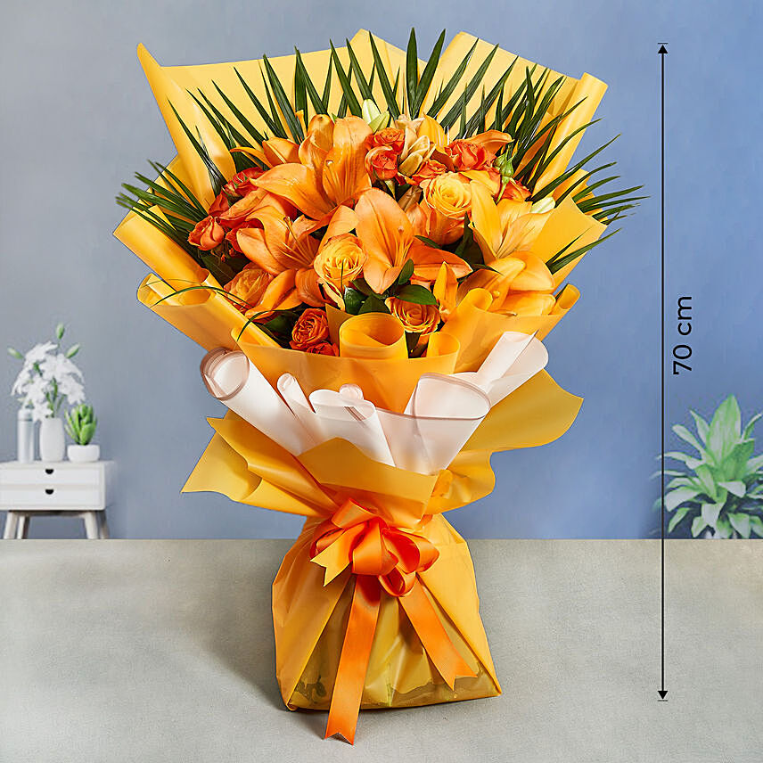 Sweet Orange Blossoms Bouquet: Bouquet of Fresh Flowers