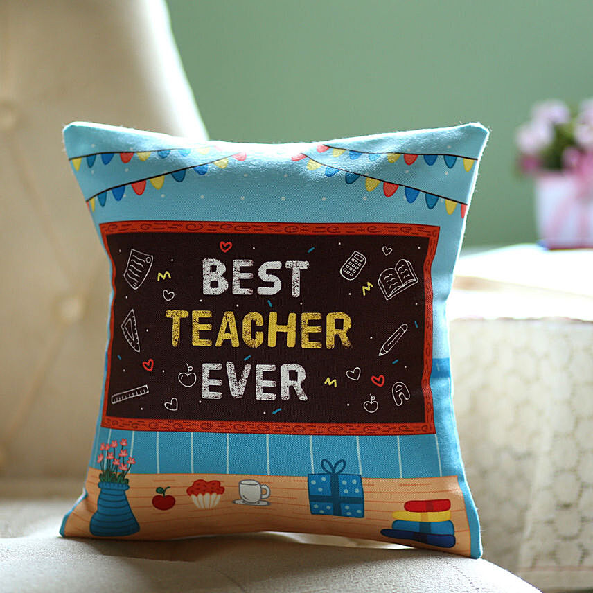 Best Teacher Ever Cushion: Teachers Day Gifts 
