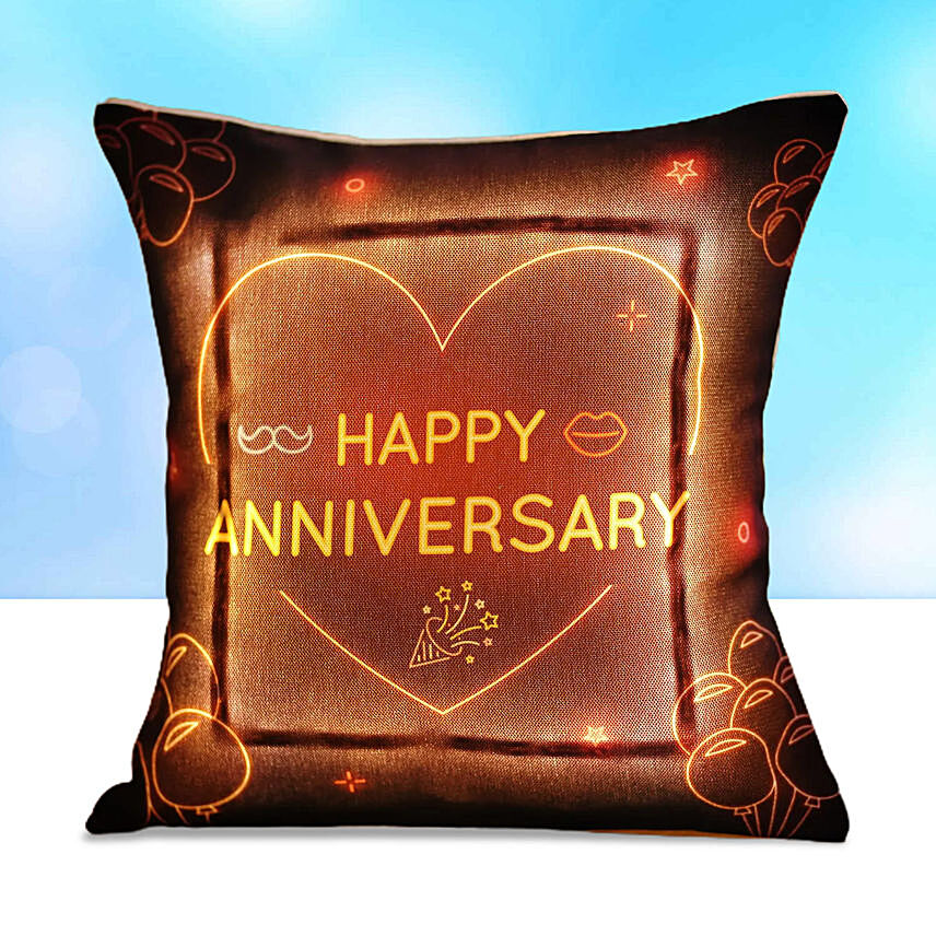 Led Cushion For Anniversary: One Hour Personalised Gifts Delivery 